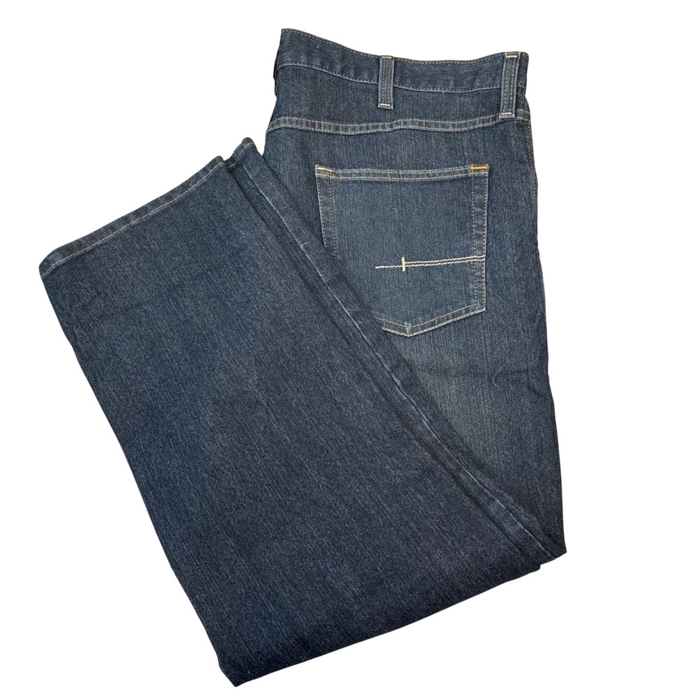 Ariat M5 Straight Leg Jeans Mens 42x32 Dark Wash Blue R-Bar Denim Workwear